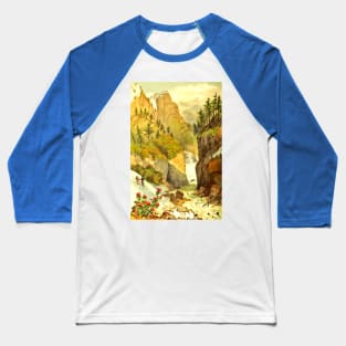 People in the snow with flowers and hills Baseball T-Shirt